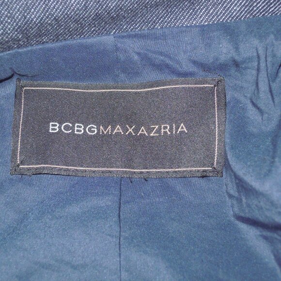 BCBGMAXAZRIA Gerald Denim Cropped Jean Jacket Blue Sz Small - Picture 10 of 10